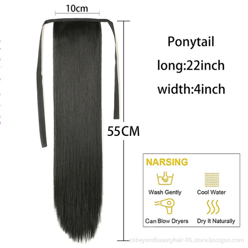 Private Label Straight Synthetic Hair Extensions Hair ponytail for Women Long Ponytails